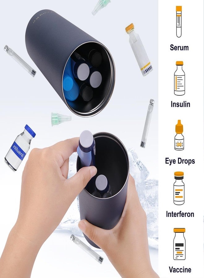 حقيبة تبريد الأنسولين للسفر من بومكي، زجاجة تبريد لأقلام الأنسولين، حقيبة حمل محمولة معتمدة من إدارة أمن النقل الأمريكية، حقيبة تبريد أدوية لمرضى السكري مع قالب جل ثلجي - Image 5